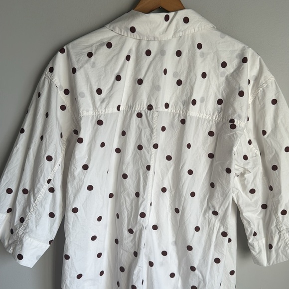 GANNI Polka-Dot Poplin Wrap Shirt L/XL - Picture 11 of 14